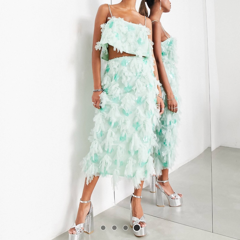 🤍🤍ASOS pencil midi skirt in textured sequin mesh🤍🤍